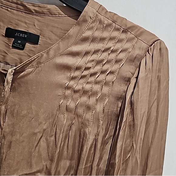 J. Crew Gold Silk Like Layering Blouse - Picture 5 of 6